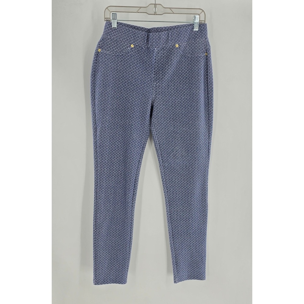 Michael Kors Blue and White Diamonds Casual Jeggings Size Medium